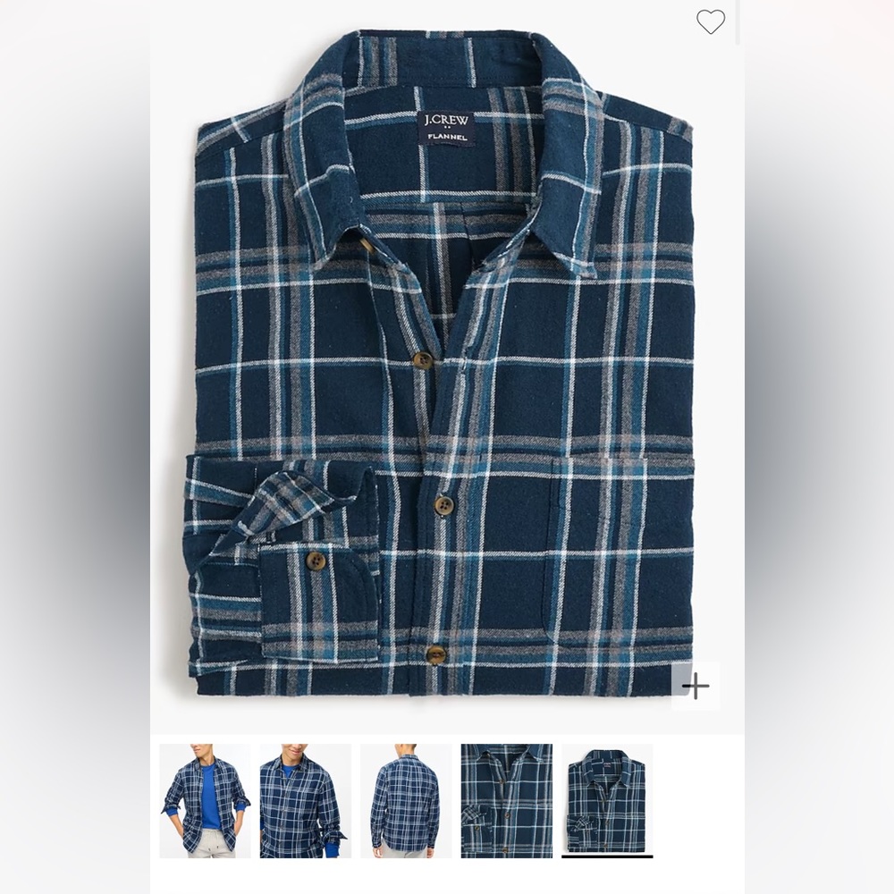 Blue Plaid Flannel JCREW Shirt
